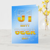Happy Beer Day 51ste verjaardagskaart Kaart (Gele Bloem)