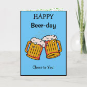 Happy Beer-Day Fun Verjaardag Kaart (Voorkant)