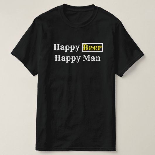 Happy Beer Happy Man R T-shirt (Design voorkant)