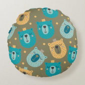 Happy Beer Kings Rond Kussen (Voorkant)