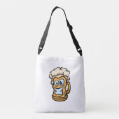 Happy Beer Mok, grappige illustratie Crossbody Tas (Achterkant)