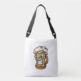 Happy Beer Mok, grappige illustratie Crossbody Tas