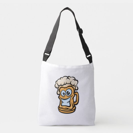 Happy Beer Mok, grappige illustratie Crossbody Tas (Voorkant)