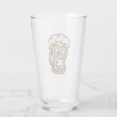 Happy Beer Mok, grappige illustratie Glas (Achterkant)