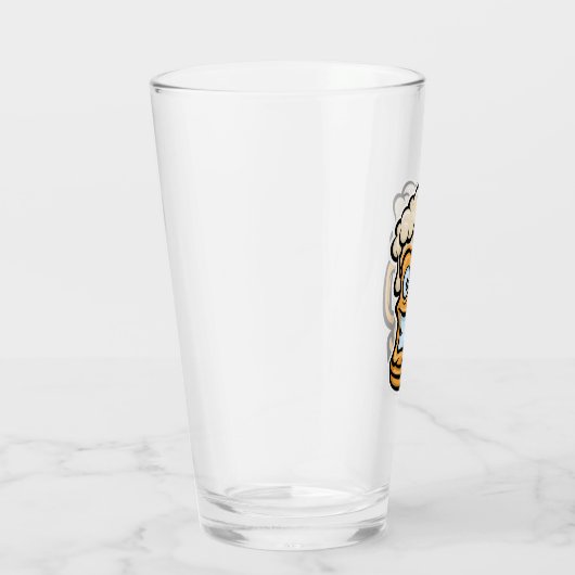 Happy Beer Mok, grappige illustratie Glas (Rechts)