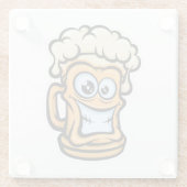 Happy Beer Mok, grappige illustratie Glazen Onderzetter (Achterkant)