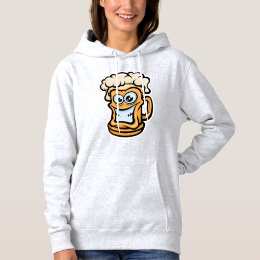 Happy Beer Mok, grappige illustratie Hoodie (Voorkant)