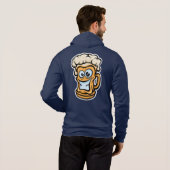Happy Beer Mok, grappige illustratie Hoodie (Achterkant volledig)