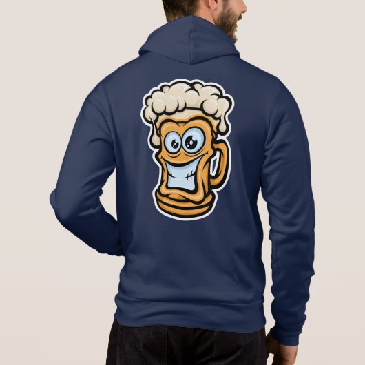 Happy Beer Mok, grappige illustratie Hoodie (Achterkant)