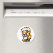 Happy Beer Mok, grappige illustratie Magneet (Insitu (Vaatwasser))