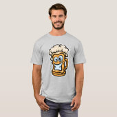 Happy Beer Mok, grappige illustratie T-shirt (Voorkant volledig)