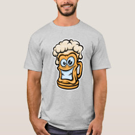 Happy Beer Mok, grappige illustratie T-shirt