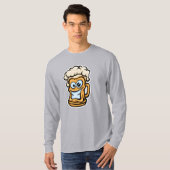 Happy Beer Mok, grappige illustratie T-shirt (Voorkant volledig)