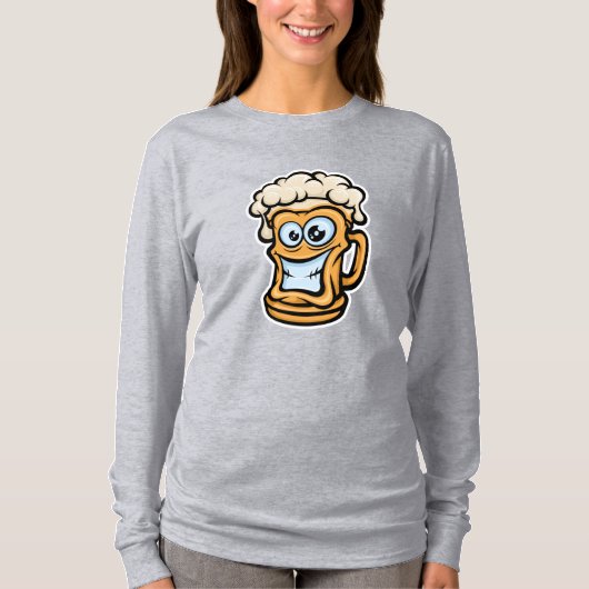 Happy Beer Mok, grappige illustratie T-shirt (Voorkant)