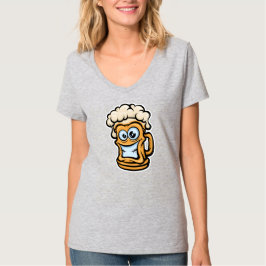 Happy Beer Mok, grappige illustratie T-shirt