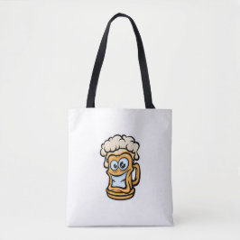 Happy Beer Mok, grappige illustratie Tote Bag