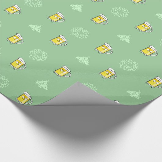 Happy Beer mok stein schuim drink vrolijk alcohol Cadeaupapier (Hoek)