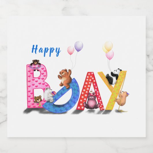 Happy Beer Verjaardag Fles Labels Sparkling Wijnetiket (Enkel label)