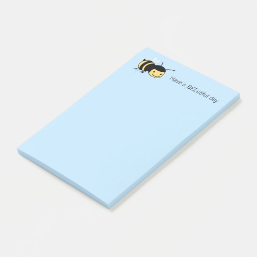 Happy BeeUtiful (Mooi) Dag Blauw Post-it® Notes (Schuin)