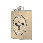 HAPPY BEING ME Distressed Beekeeper Mead Flask Heupfles (Links)