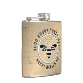 HAPPY BEING ME Distressed Beekeeper Mead Flask Heupfles (Rechts)