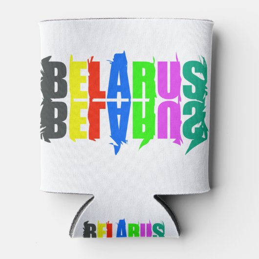 Happy Belarus Colorful Letters Blikjeskoeler (Voorkant)
