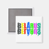 Happy Belarus Colorful Letters Magneet (Voorkant / Achterkant)