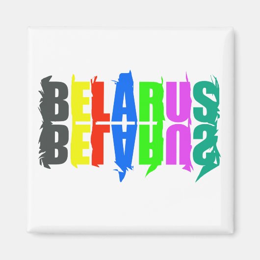 Happy Belarus Colorful Letters Magneet (Voorkant)
