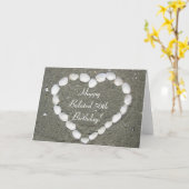 Happy Belated 50th Birthday Seashell hartkaart Kaart (Gele Bloem)