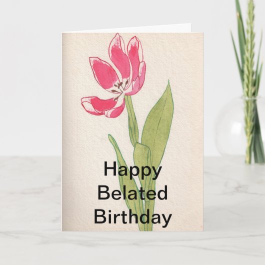 Happy Belated Birthday Kaart (Voorkant)