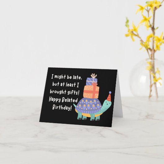 Happy Belated Birthday Kaart (Gele Bloem)