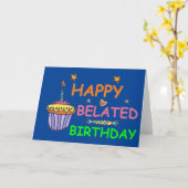 Happy Belated Birthday Kaart (Gele Bloem)