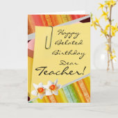 Happy belated birthday teacher kaart (Gele Bloem)