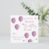 HAPPY Belated Birthday VOOR U Aankondiging (Staand voorkant)