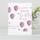 HAPPY Belated Birthday VOOR U Aankondiging (Staand voorkant)