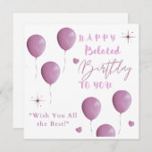 HAPPY Belated Birthday VOOR U Aankondiging (Voorkant / Achterkant)