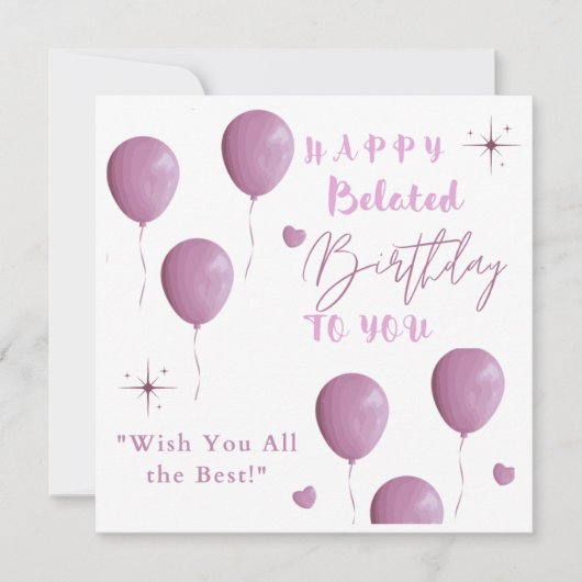 HAPPY Belated Birthday VOOR U Aankondiging (Voorkant)