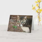 Happy Belated Moederdag Cat wenskaart Kaart (Gele Bloem)