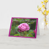 Happy Belated Moederdag Pink Rose Wenskaart Kaart (Gele Bloem)