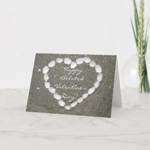 Happy Belated Valentijnsdag Seashell-clamkaart Feestdagen Kaart