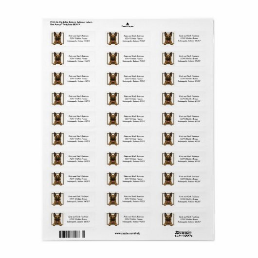 Happy Belgium Malinois Return Address Label (Full Sheet)