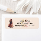 Happy Belgium Malinois Return Address Label (Insitu)
