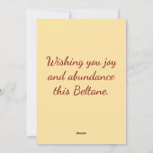 Happy Beltane Deer & Hare Kaart (Achterkant)