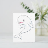 Happy Beluga Whale Cartoon Briefkaart (Staand voorkant)