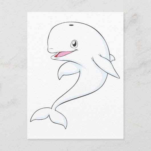 Happy Beluga Whale Cartoon Briefkaart (Voorkant)