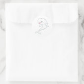 Happy Beluga Whale Cartoon Ronde Sticker (Tas)