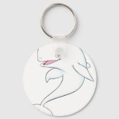 Happy Beluga Whale Cartoon Sleutelhanger (Voorkant)