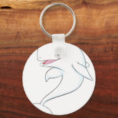 Happy Beluga Whale Cartoon Sleutelhanger (Voorkant)