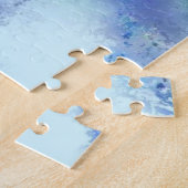 Happy Beluga Whale Swimming Jigzaag Puzzle Legpuzzel (Zijkant)