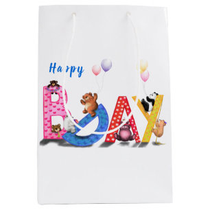 Happy Beren Party Verjaardag Gift Bag Medium Cadeauzakje